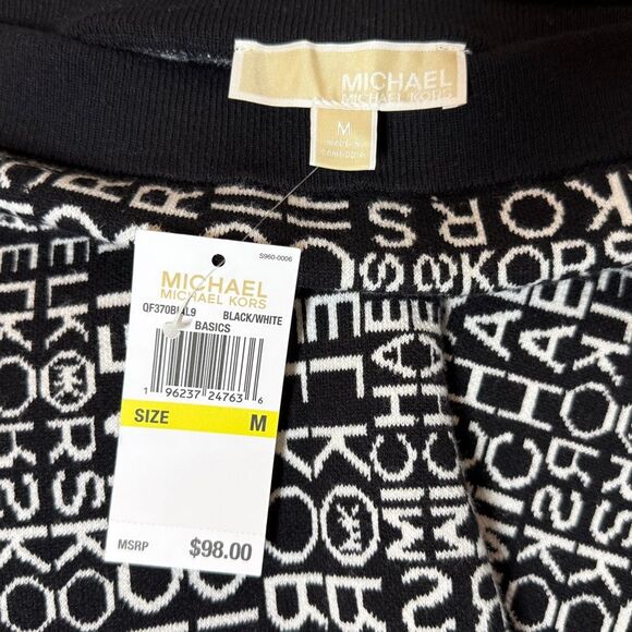 NWT Michael Kors Skirt Knit Pencil Women's Designer Black & White Size medium - Picture 6 of 10